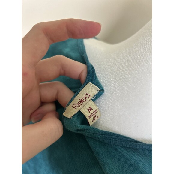 Reba Top Womens Medium Blue Western Tribal Embroidered Cross Embellished Studded - Picture 4 of 6